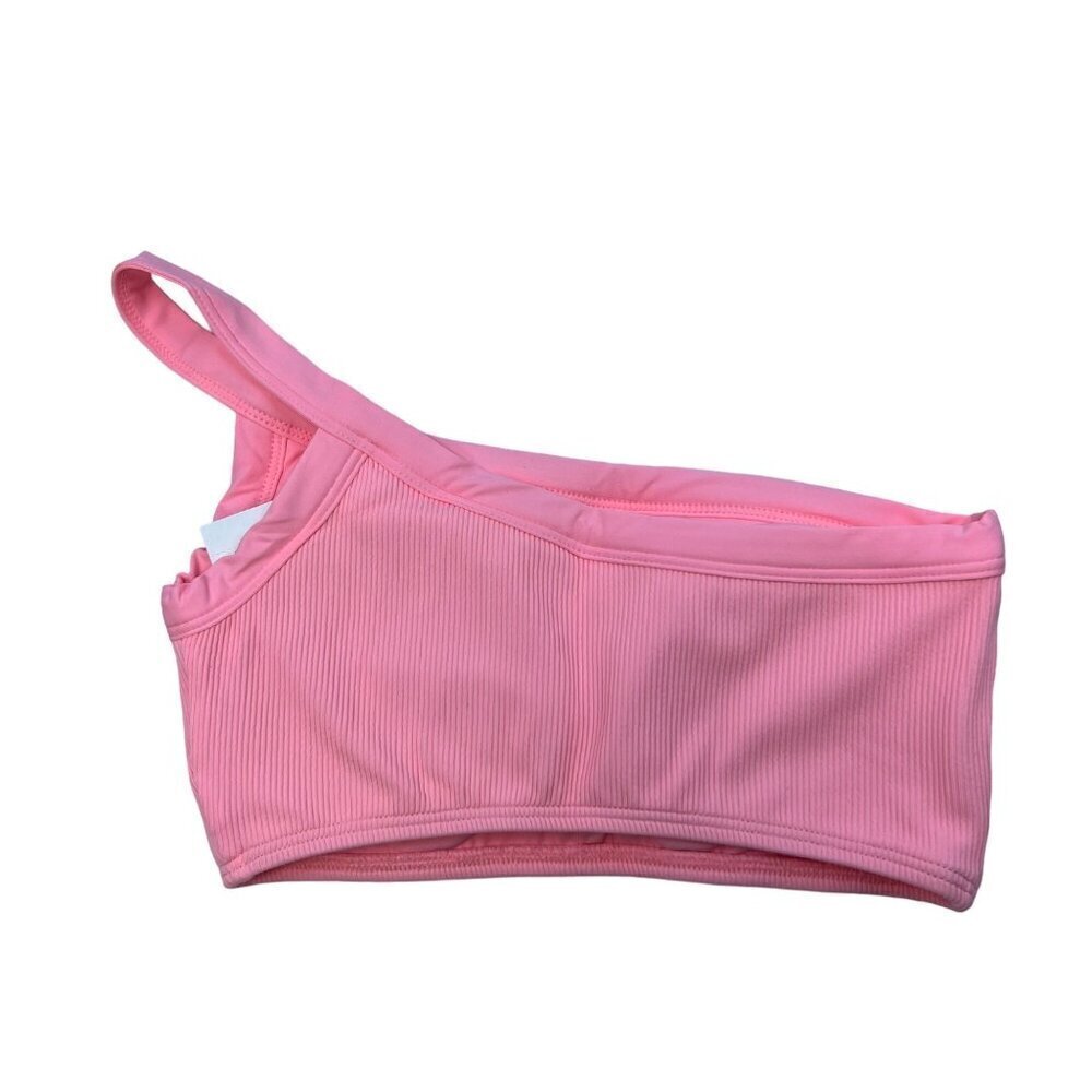 L*Space Womens Axel Single Strap Padded Pullover Bikini Top Pink Ribbed XS New - Picture 5 of 8